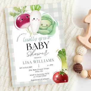 Lokaal geteeld Baby Farmer's Market Baby shower Kaart