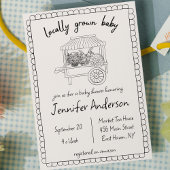 Lokaal geteeld Baby Hand getrokken Baby shower Kaart