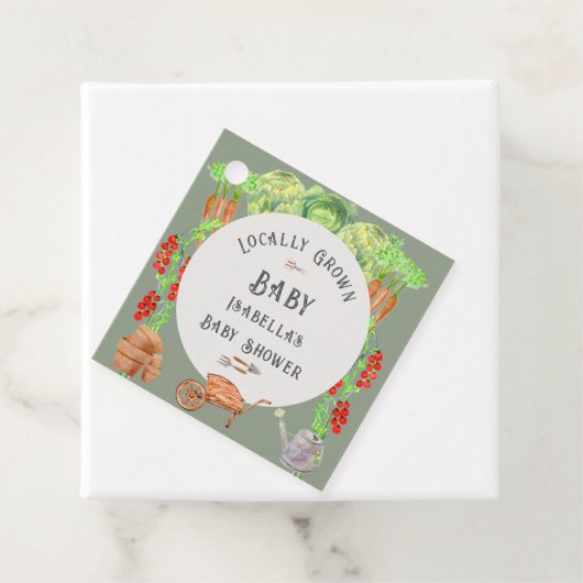 Lokaal geteeld Baby Sage Groen Baby shower Bedankjes Labels (In situ)