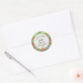 Lokaal geteeld Baby Sage Groen Baby shower Ronde Sticker (Envelop)