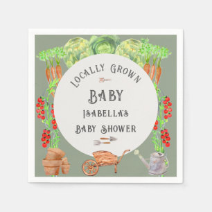 Lokaal geteeld Baby Sage Groen Baby shower Servet
