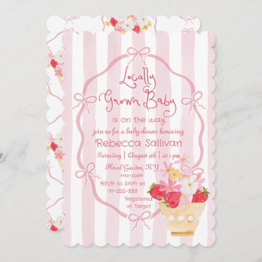 Lokaal geteeld Baby Shimsical Strawberry Baby show Kaart (Voorkant / Achterkant)