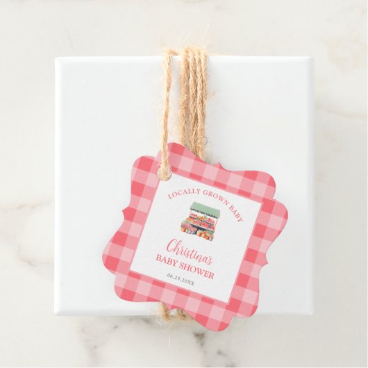 Lokaal geteeld Baby shower Bedankjes Labels (In situ)