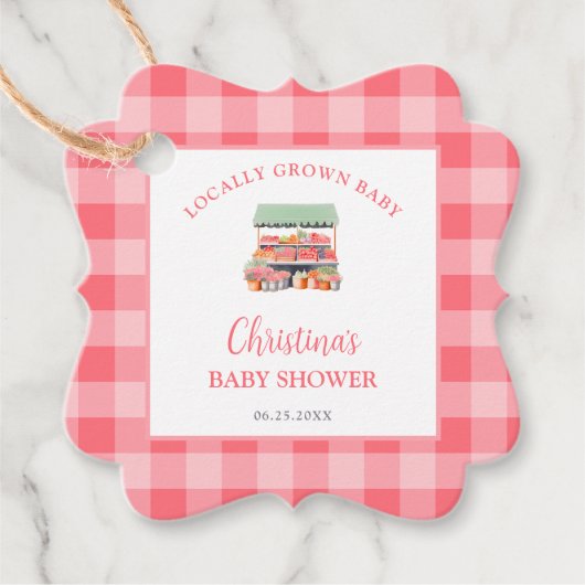 Lokaal geteeld Baby shower Bedankjes Labels (Voorkant)
