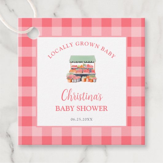 Lokaal geteeld Baby shower Bedankjes Labels (Voorkant)