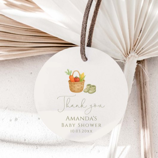 Lokaal geteeld Baby shower Bedankjes Labels