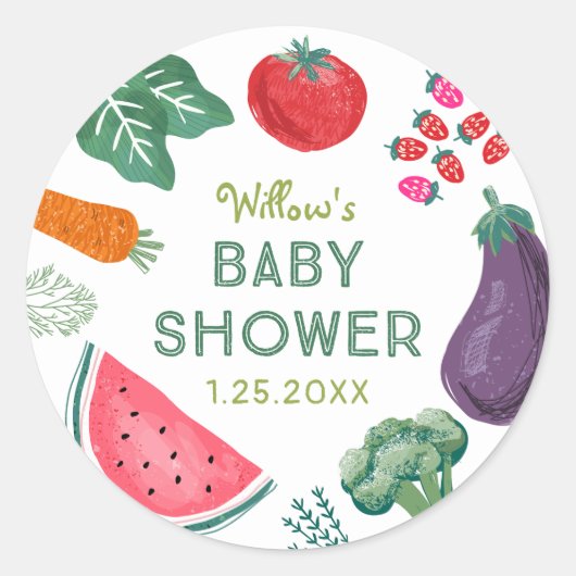 Lokaal geteeld Baby shower begunstigt Stickers (Voorkant)