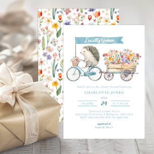 Lokaal geteeld Baby shower - Blue Floral Kaart