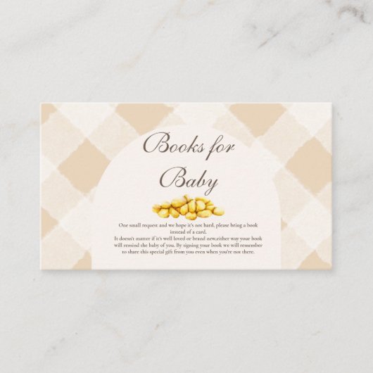 Lokaal geteeld Baby shower Boeken voor Baby Informatiekaartje (Voorkant)