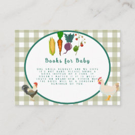Lokaal geteeld Baby shower Boeken voor Baby Informatiekaartje