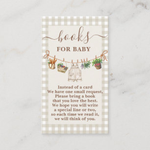 Lokaal geteeld Baby shower Boeken voor Baby Informatiekaartje
