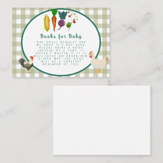 Lokaal geteeld Baby shower Boeken voor Baby Informatiekaartje (Voorkant / Achterkant)