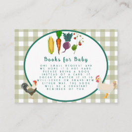 Lokaal geteeld Baby shower Boeken voor Baby Informatiekaartje