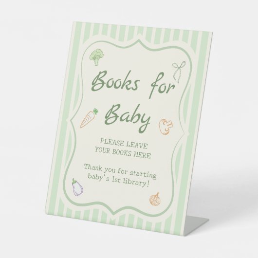 Lokaal geteeld Baby shower Boeken voor Baby Reclamebord Met Voetstuk (Voorkant)