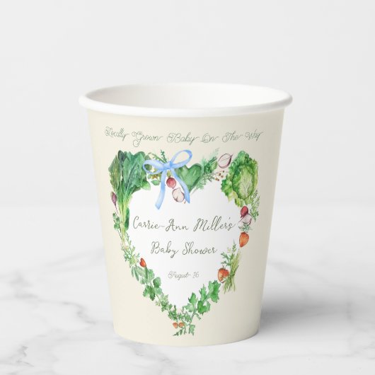 Lokaal geteeld Baby shower Book Request Papieren Bekers (Voorkant)