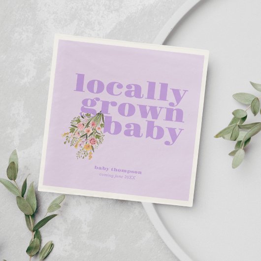Lokaal geteeld Baby shower | Colorblock PAARSE Servet