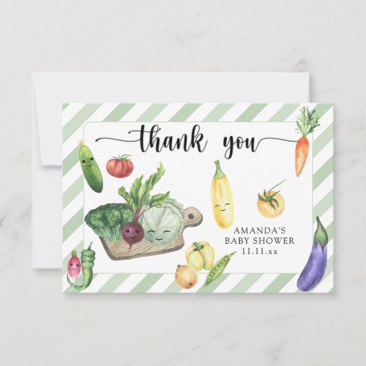 Lokaal geteeld baby shower dank u bedankkaart (Voorkant)
