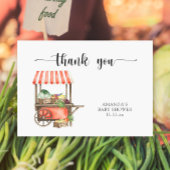 Lokaal geteeld baby shower dank u bedankkaart