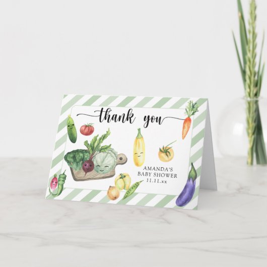 Lokaal geteeld baby shower dank u bedankkaart (Voorkant)