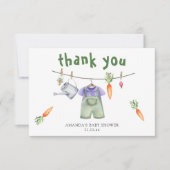 Lokaal geteeld baby shower dank u bedankkaart (Voorkant)