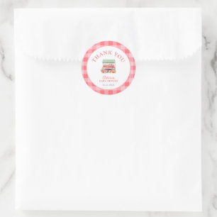 Lokaal geteeld Baby shower Dank u Ronde Sticker