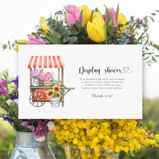 Lokaal geteeld baby shower - display douchekaart informatiekaartje