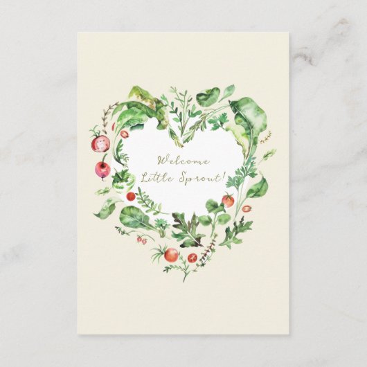 Lokaal geteeld Baby shower Display Shower Informatiekaartje (Achterkant)