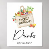 Lokaal geteeld Baby shower Drinken teken Poster (Voorkant)