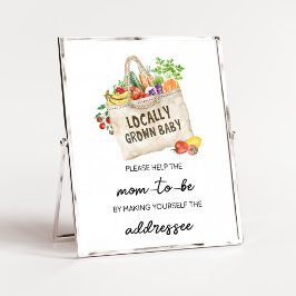 Lokaal geteeld Baby shower Envelope Station Sign Poster