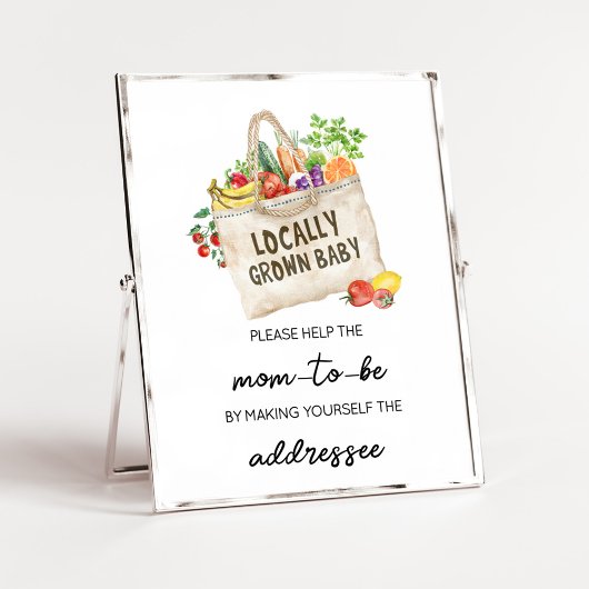 Lokaal geteeld Baby shower Envelope Station Sign Poster