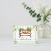 Lokaal geteeld Baby shower Flat Dank u Informatiekaartje (Staand voorkant)