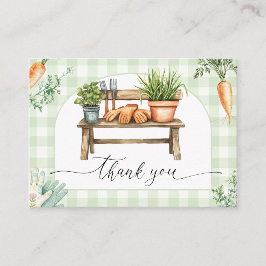 Lokaal geteeld Baby shower Flat Dank u Informatiekaartje (Voorkant)