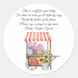 Lokaal geteeld baby shower - gebed ronde sticker