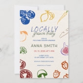 Lokaal geteeld Baby shower handgetekende groenten Kaart (Voorkant)