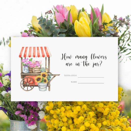 Lokaal geteeld baby shower - Hoeveel bloemen Informatiekaartje