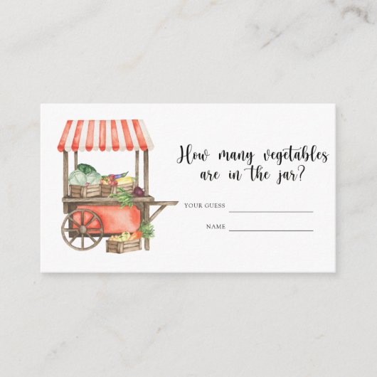 Lokaal geteeld baby shower - Hoeveel groenten Informatiekaartje (Voorkant)