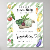 Lokaal geteeld baby shower - hoeveel groenten poster (Voorkant)