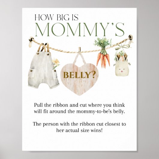 Lokaal geteeld Baby shower Hoeveel Snoepjes Game Poster (Voorkant)