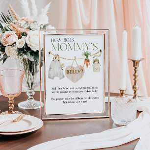 Lokaal geteeld Baby shower Hoeveel Snoepjes Game Poster