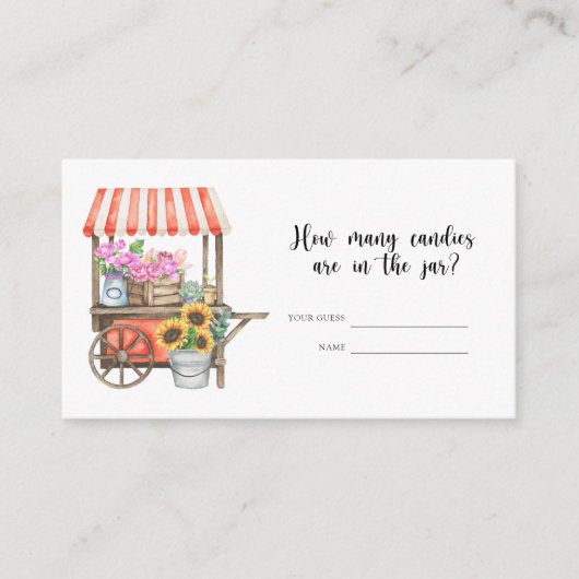 Lokaal geteeld baby shower - Hoeveel snoepjes Informatiekaartje (Voorkant)