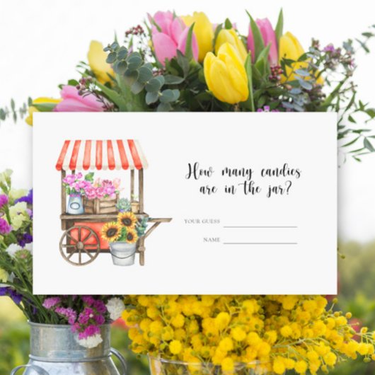 Lokaal geteeld baby shower - Hoeveel snoepjes Informatiekaartje