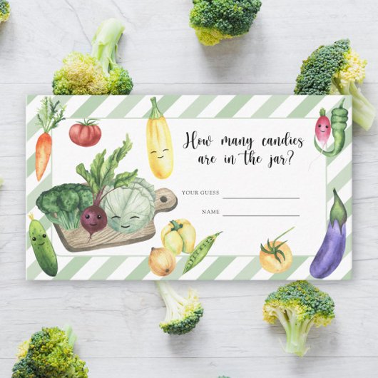 Lokaal geteeld baby shower - Hoeveel snoepjes Informatiekaartje