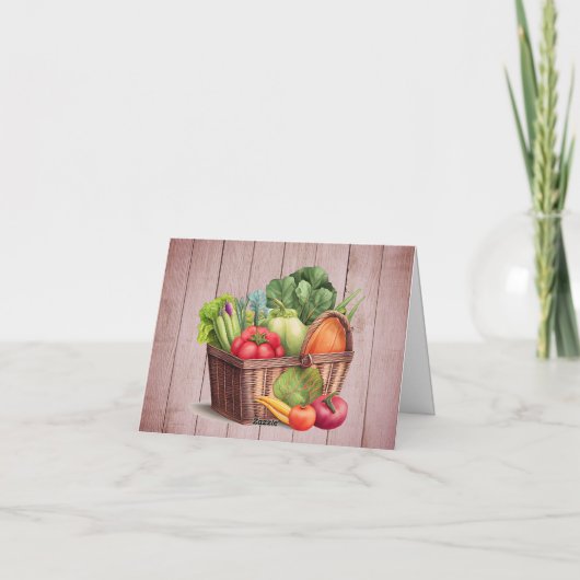 Lokaal geteeld Baby shower in de mand van de landb Bedankkaart (Achterkant)