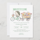 Lokaal geteeld Baby shower Invitation Green Floral Kaart (Voorkant)