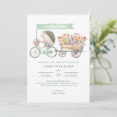 Lokaal geteeld Baby shower Invitation Green Floral Kaart (Staand voorkant)