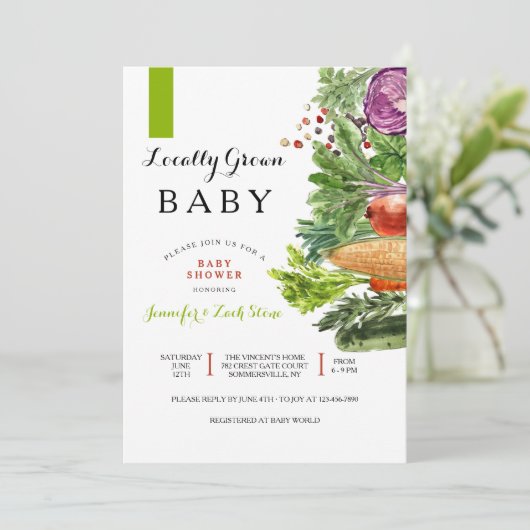 Lokaal geteeld Baby shower Kaart (Staand voorkant)