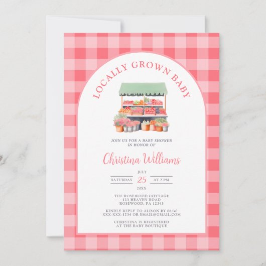 Lokaal geteeld Baby shower Kaart (Voorkant)