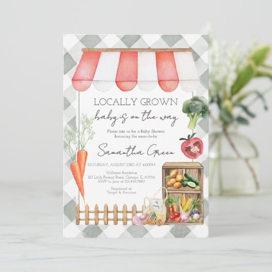 Lokaal geteeld Baby shower Kaart (Staand voorkant)