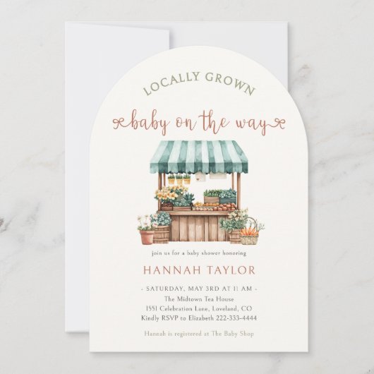 Lokaal geteeld Baby shower Kaart (Voorkant)