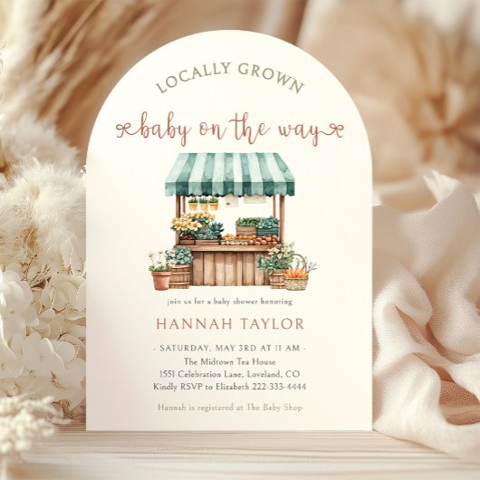 Lokaal geteeld Baby shower Kaart